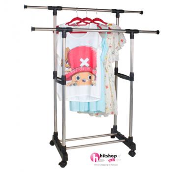 Multifunctional Double Pole Stainless Steel Drying Clothes Rack